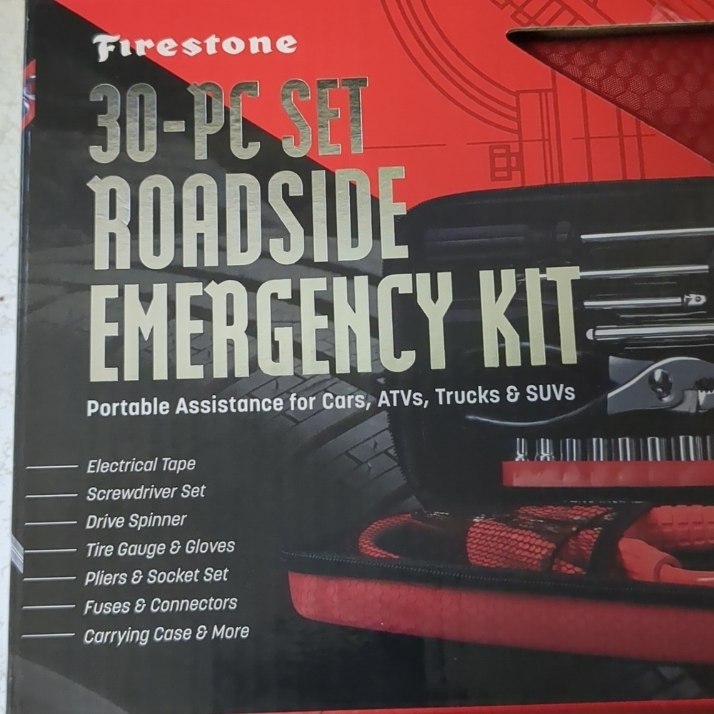 Firestone 30 piece set roadside emergency kit